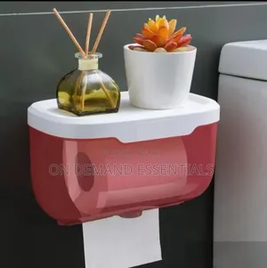 Tissue Holder Wall Mountable With Adhesive Stickers