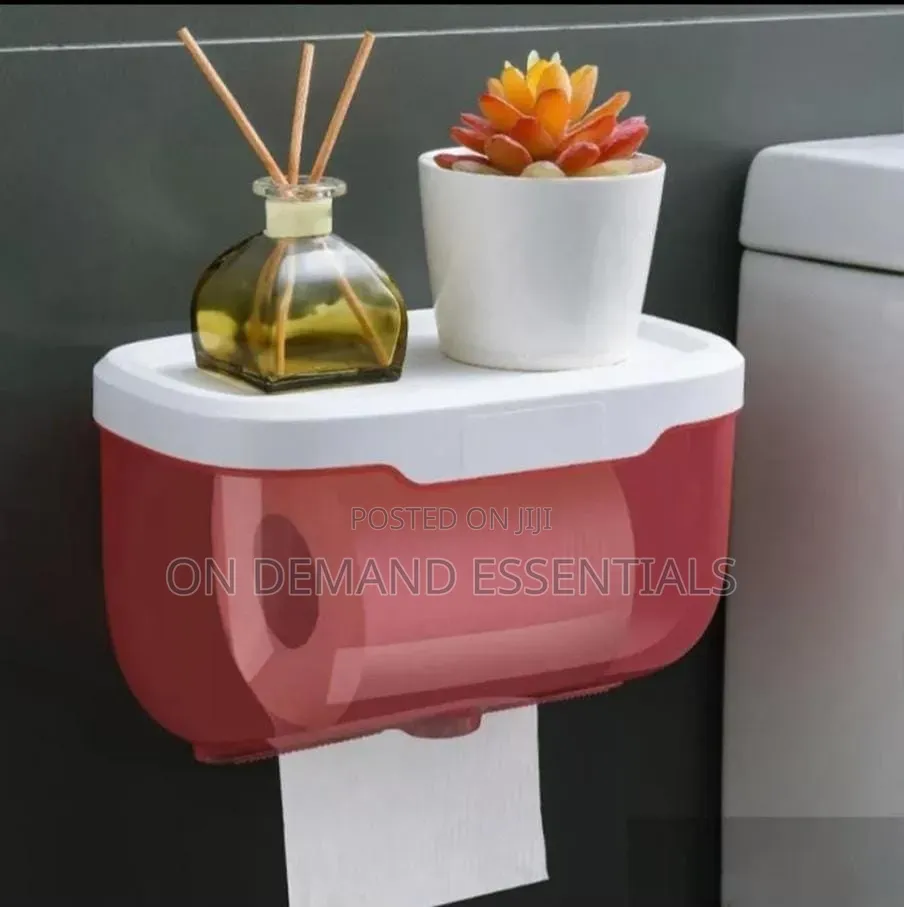 Tissue Holder Wall Mountable With Adhesive Stickers