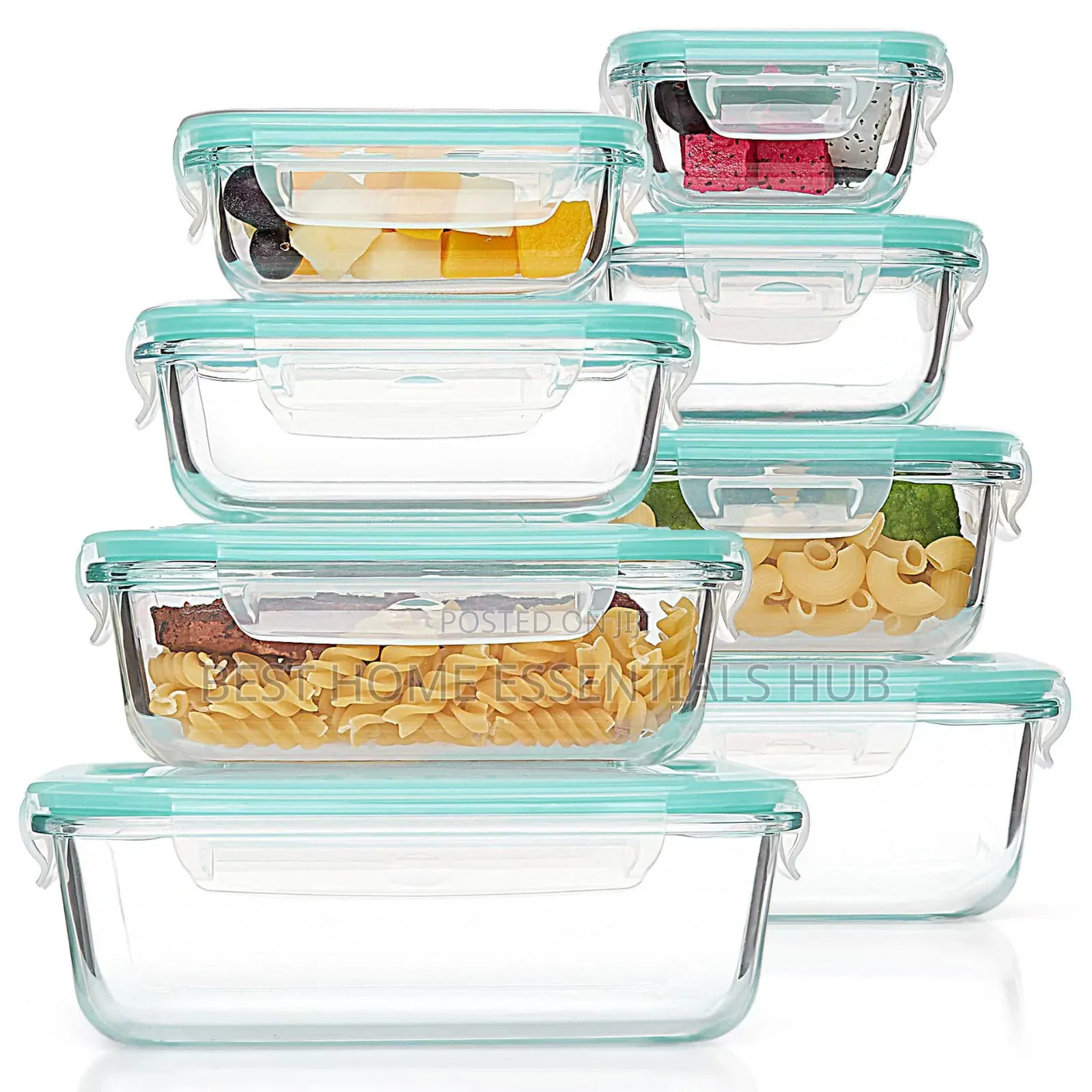 *4pcs Airtight Borosilicate Glass Food Storage Containers Set
