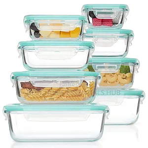 *4pcs Airtight Borosilicate Glass Food Storage Containers Set