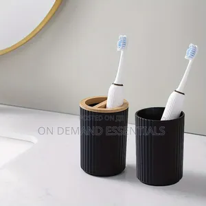 6 in Luxury Bathroom Accessories Set With Bamboo Lid