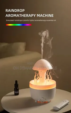 Raindrop Aromatherapy Cute Jellyfish Rotating Air Humidifier