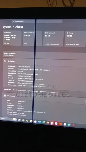 Desktop Computer Dell 8GB Intel Core i7 HDD 60GB