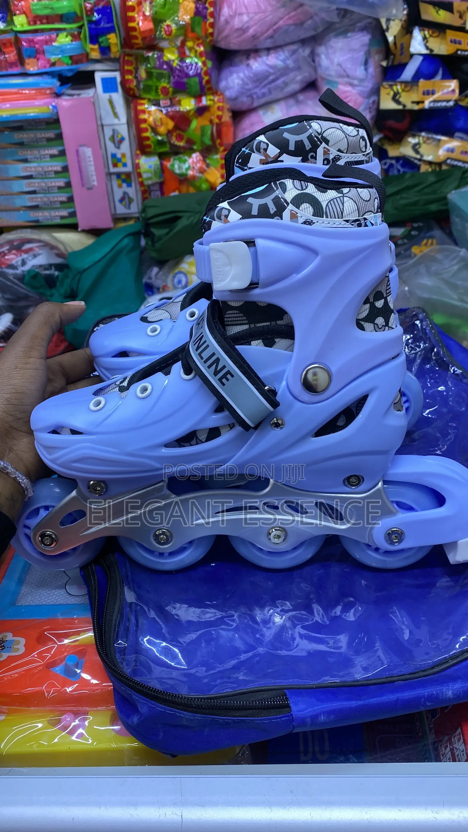 Adjustable Inline Roller Skates Durable Hard Boot Light-Up 4 Wheels