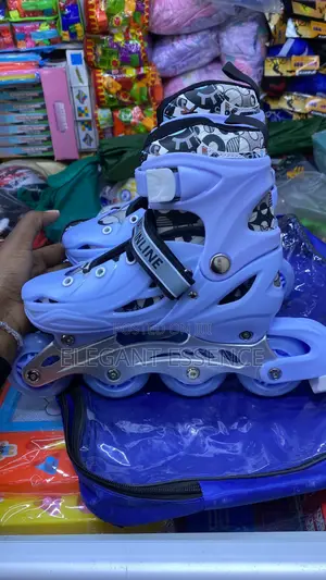Adjustable Inline Roller Skates Durable Hard Boot Light-Up 4 Wheels