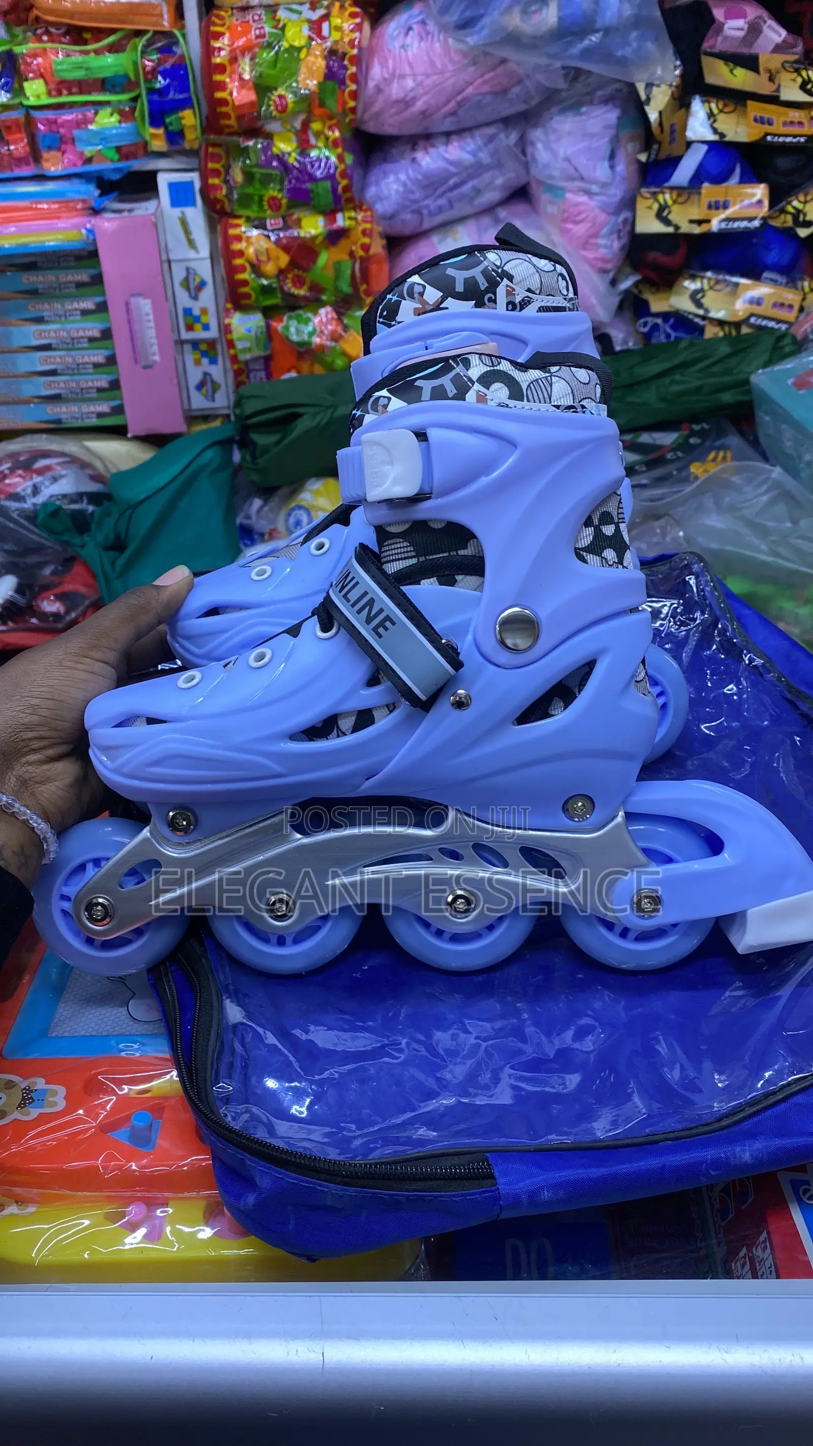 Adjustable Inline Roller Skates Durable Hard Boot Light-Up 4 Wheels