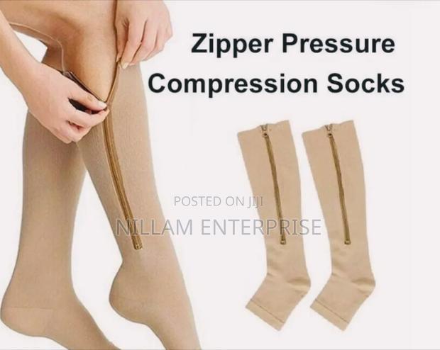 Long Zipper Compression Socks Open Toe* - thumbnail 3