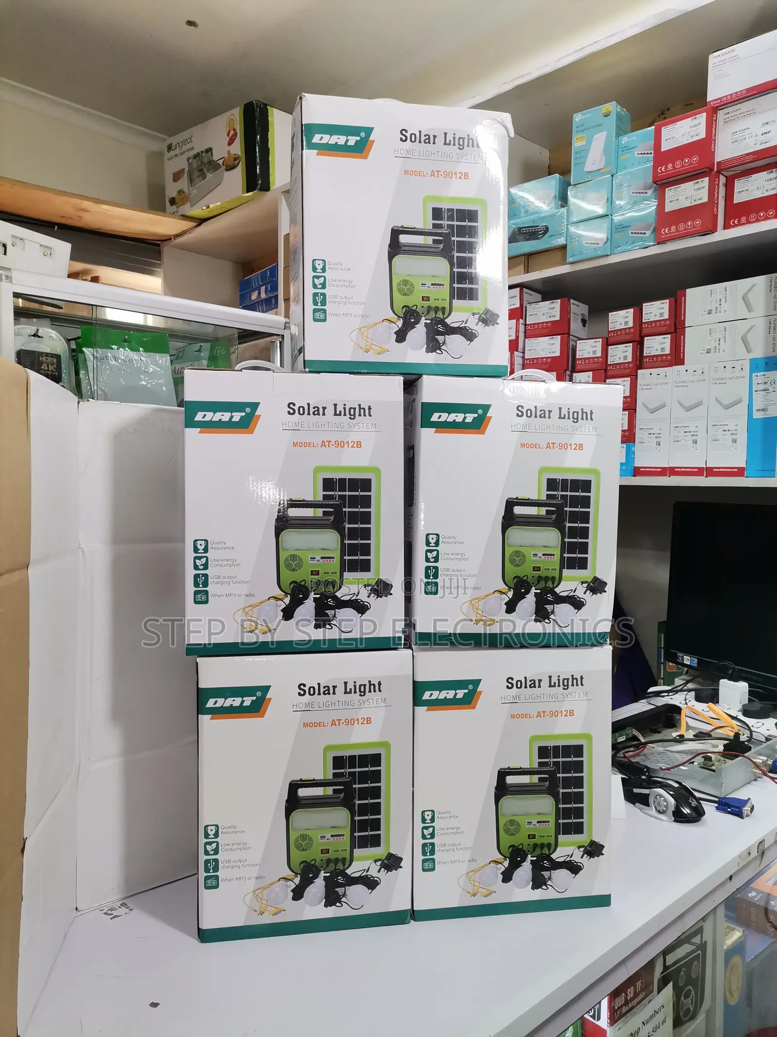 Dat at-9011b Solar Lighting System With Torch and 3w Led Bulbs