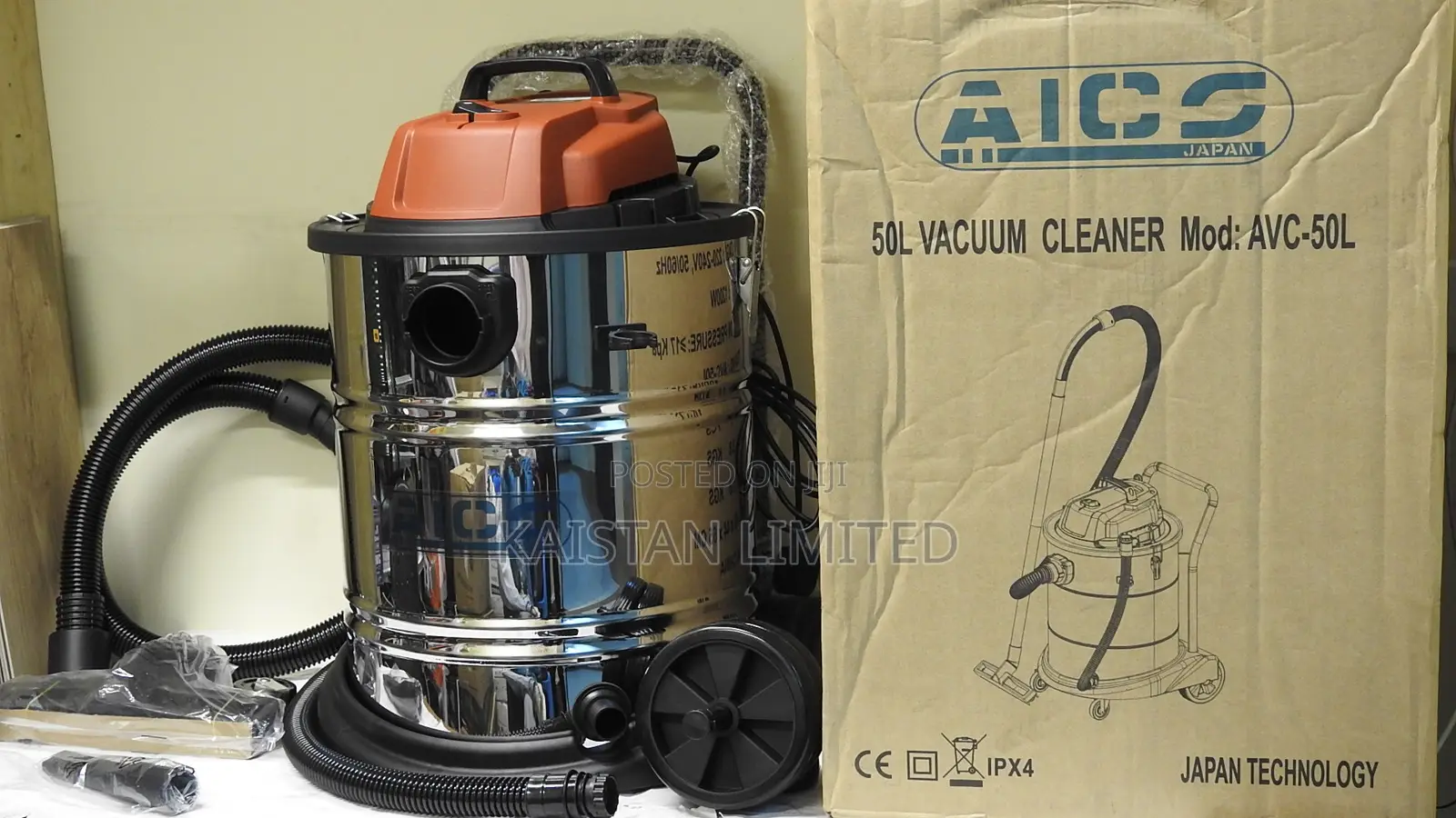 AICO AVC-50L Commercial Vacuum Cleaner. 50L Stainless Steel Vacuum