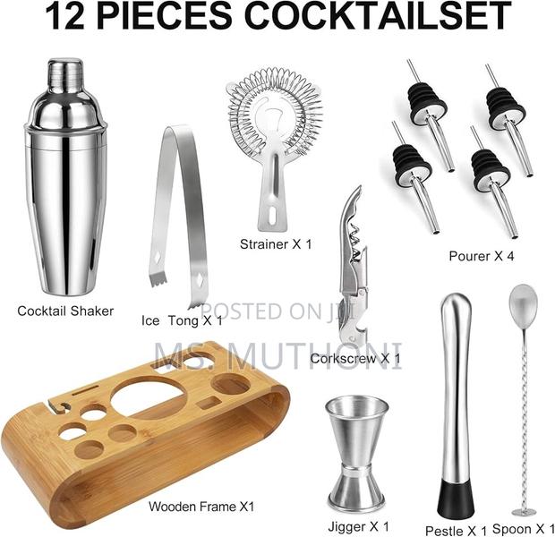 ultimate 12-Piece Cocktail Kit Complete With a Bamboo Display Stand - thumbnail 2