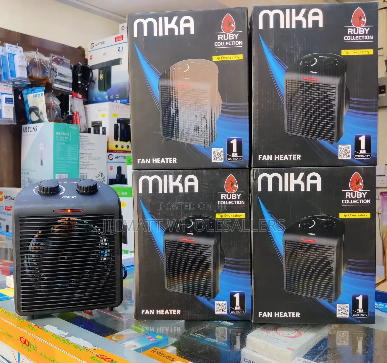 MIKA Fan Heater, 1000w-2000w, Grey
Mh105g