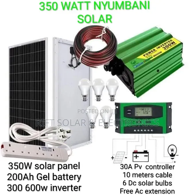 350W Solar - 200Ah Gel Battery - 300w - 600w Inverter - 30A Controller