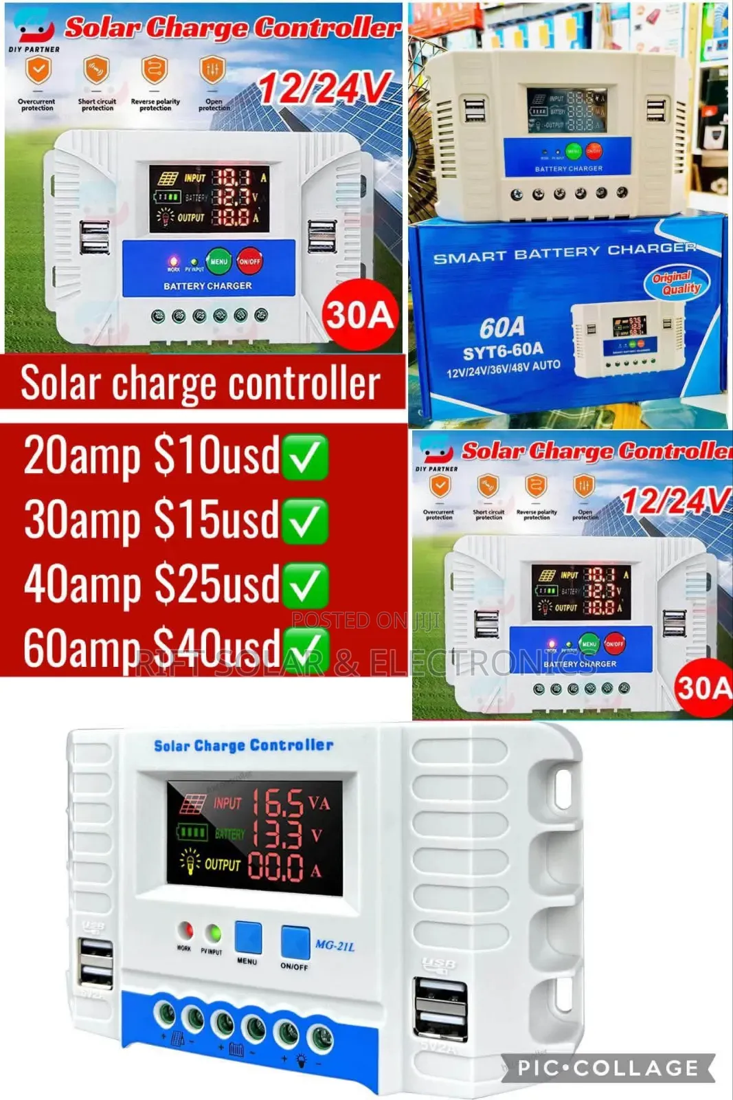 60A PWM Solar Charger Controller (12v/24v/36v/48v)