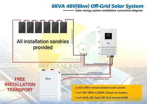 Deye 6kva - 5.12kwh Lithium - (6)600W Solar - Free Installation
