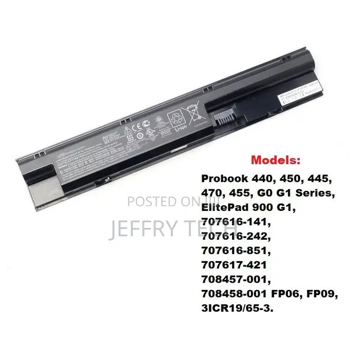 FP06/FP09 Battery for HP Probook 440 450 445 470 455 G0 G1 Series - Bl