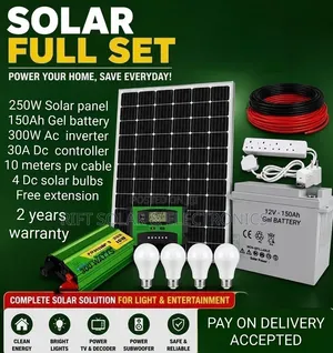 250W Solar - 150Ah Battery - 300w Inverter - 30A Controller