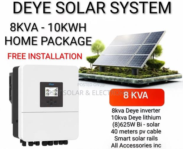 Deye 8kva - Deye 10kwh Lithium - (8)625W Solar - Free Installation