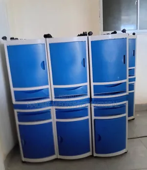 Blue Strong Hospital Bedside Cabinets With a Drawer