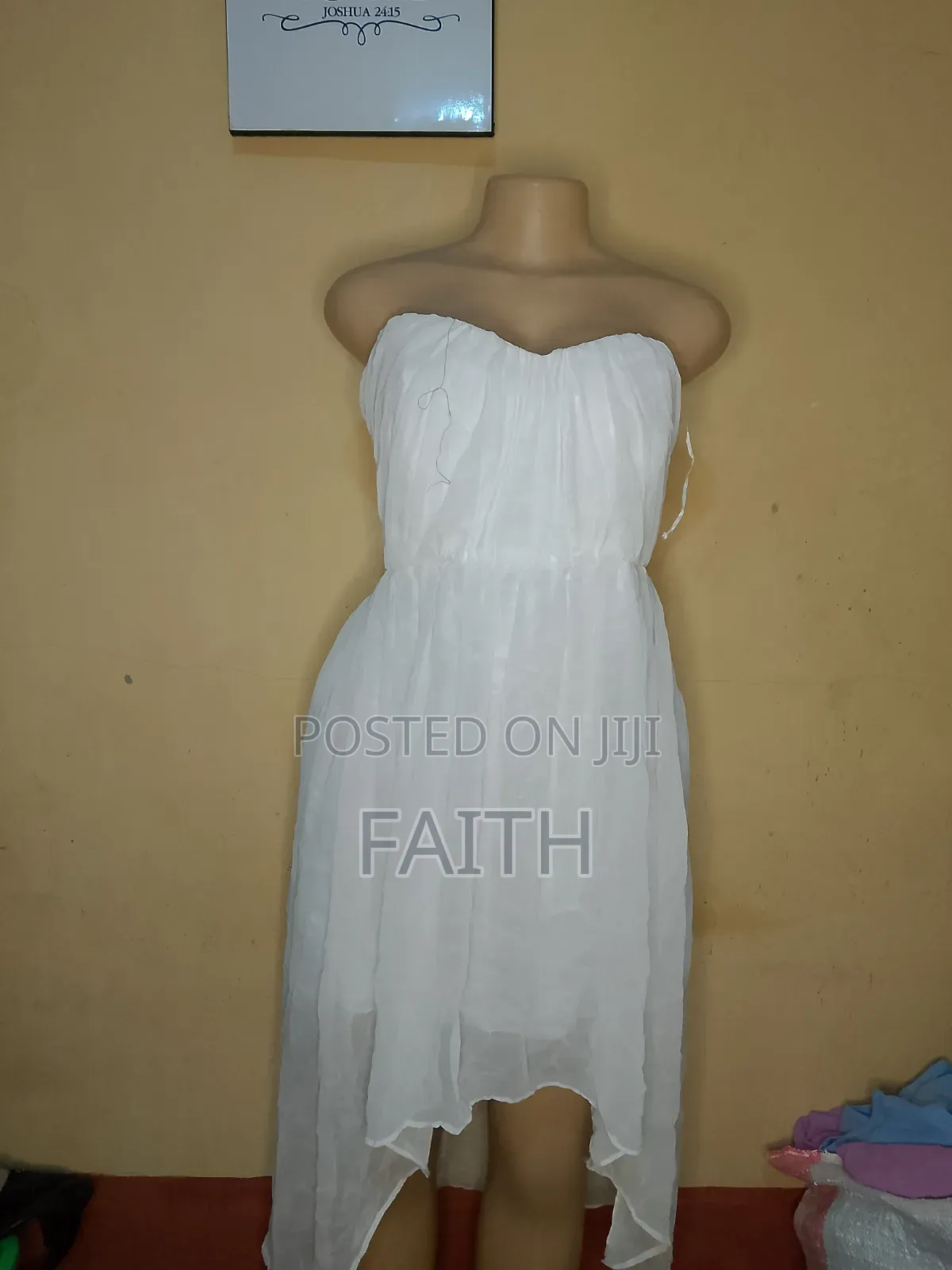Black Satin Dress and White Off Shoulder Dress