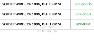Solder Wire 63% 100g, Dia. Available in 0.6/0.8/1.0 Mm High Quality