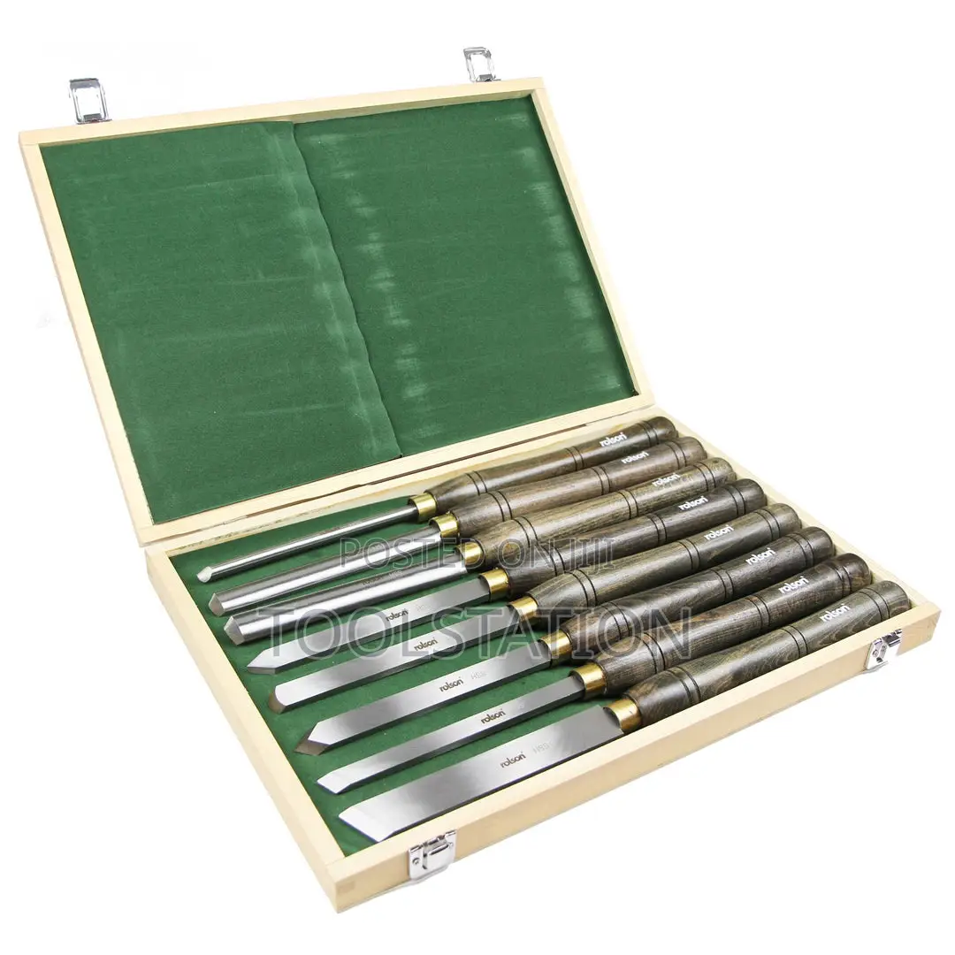 Chisel Wood Turning 8pc Set Walnut Handle in 
Wooden Case
(56162)