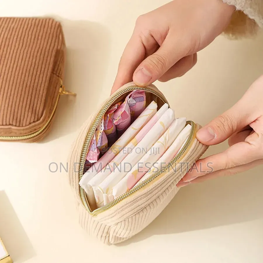 Velvet Makeup and Sanitary Napkins Case Mini Cosmetic Storage Pouch