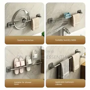 1pc 50CM Metallic Wall Mounted Towel Rack