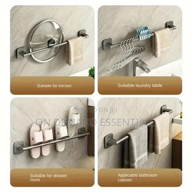 1pc 50CM Metallic Wall Mounted Towel Rack - thumbnail 2