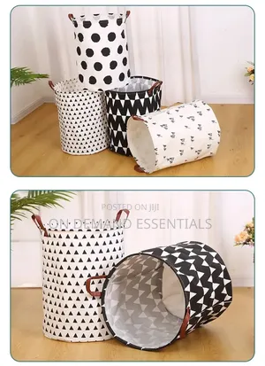 Foldable Cotton Linen Laundry Basket