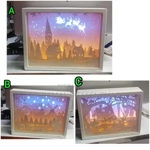 Creative 3d Paper Carving Light Ornaments LEd Table Lamp