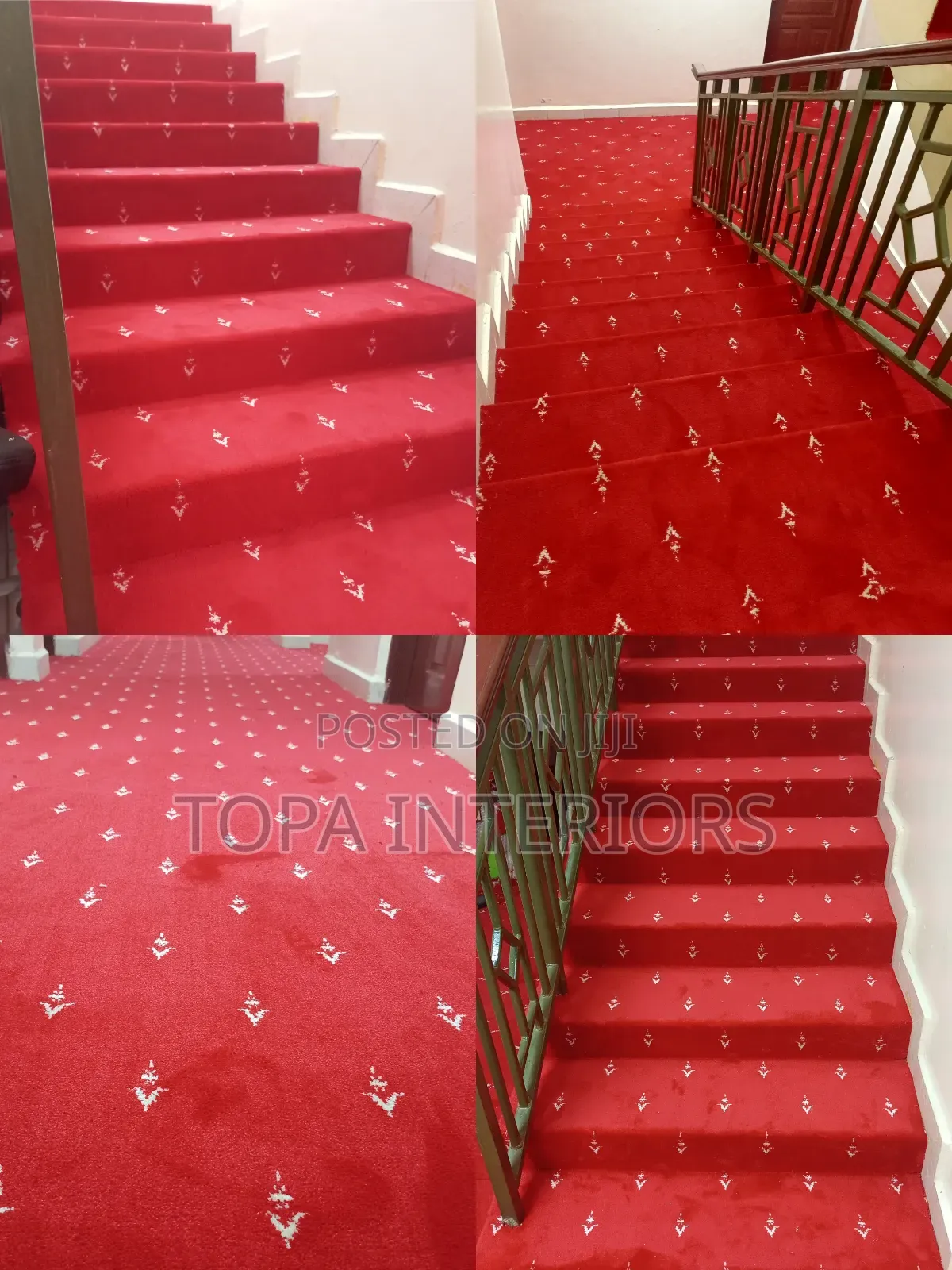 Flowered Executive Red Office Floor Carpets