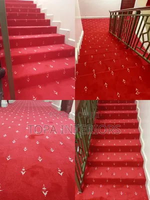 Flowered Executive Red Office Floor Carpets