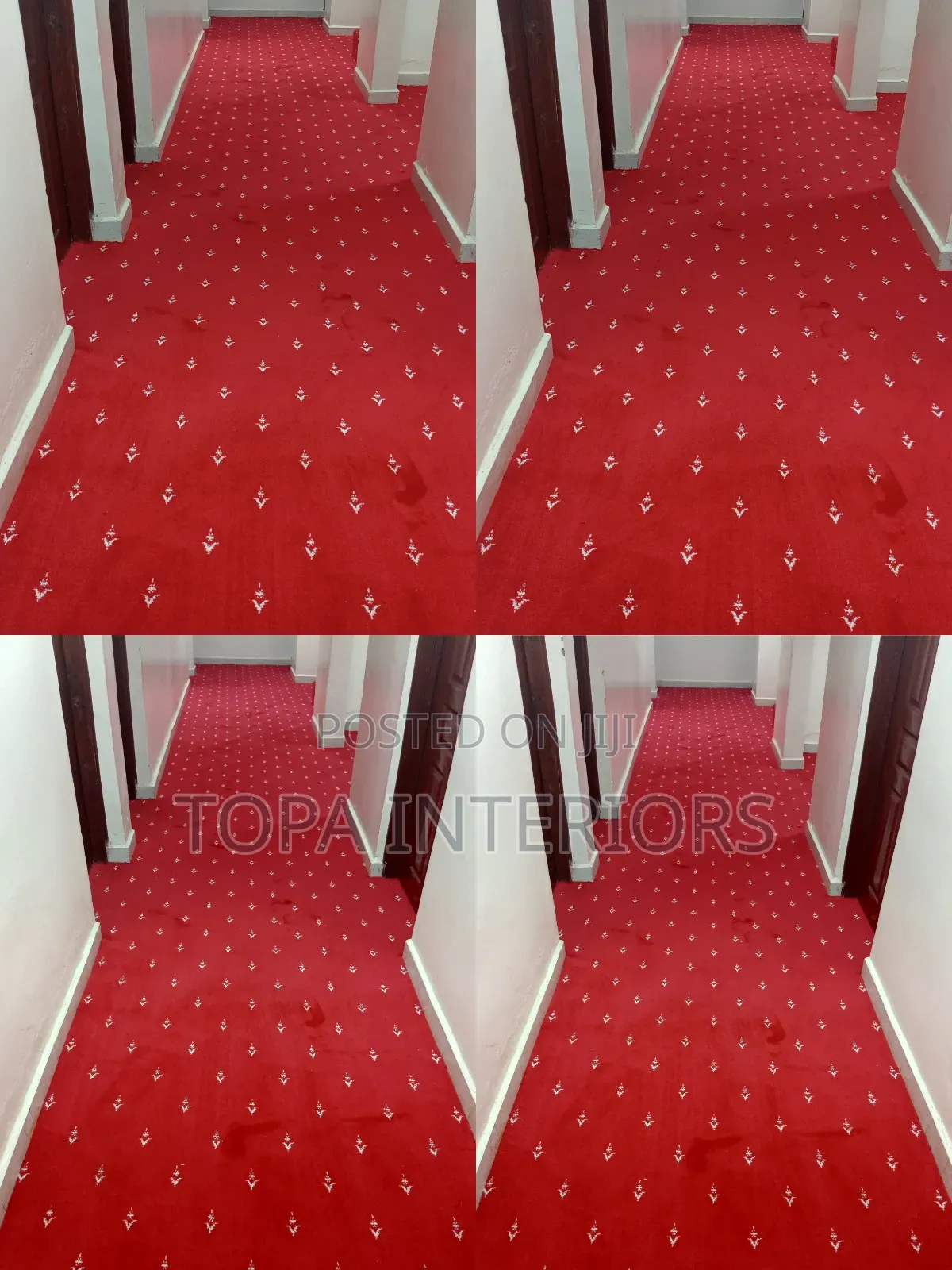 Flowered Executive Red Office Floor Carpets