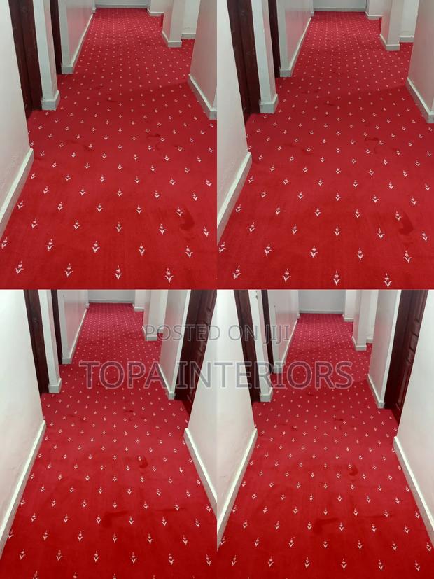 Flowered Executive Red Office Floor Carpets