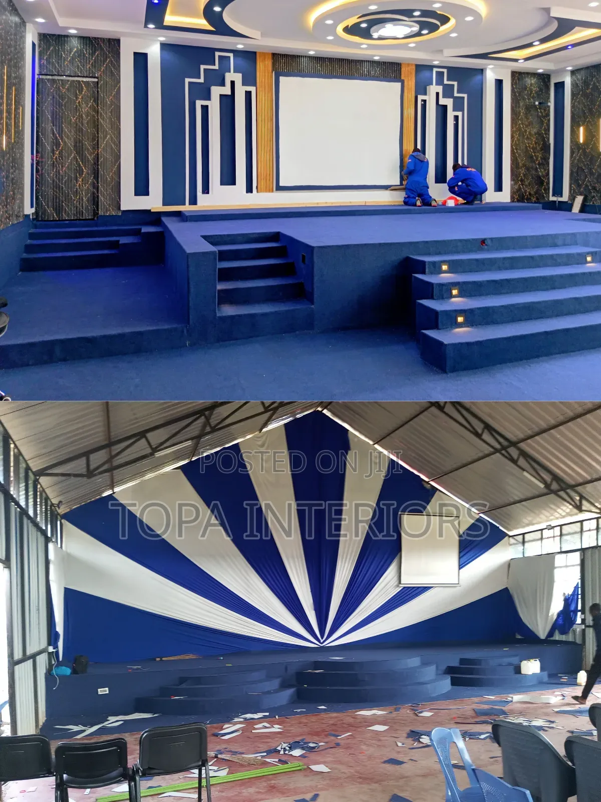 Navy Blue Modern Church Altar Floor Carpets Supply and Installation
