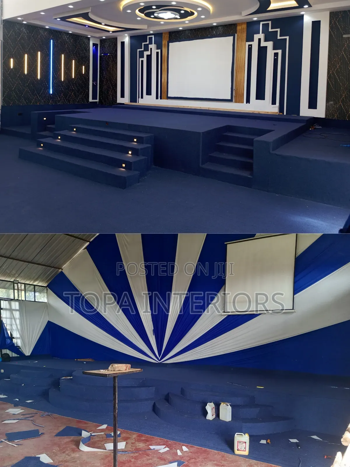 Navy Blue Modern Church Altar Floor Carpets Supply and Installation