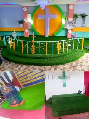 Natural Look Church Altar Decor Artificial Green Floor Grass Carpets
