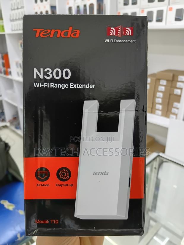 Tenda T10 N300 Wi-Fi Range Extender - 300Mbps Compact Design - White - thumbnail 2