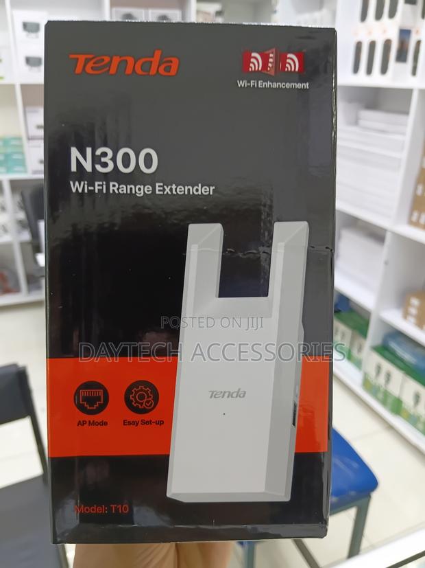 Tenda T10 N300 Wi-Fi Range Extender - 300Mbps Compact Design - White - thumbnail 3