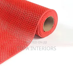 Red Porous Bathroom Antislip Floor Mats