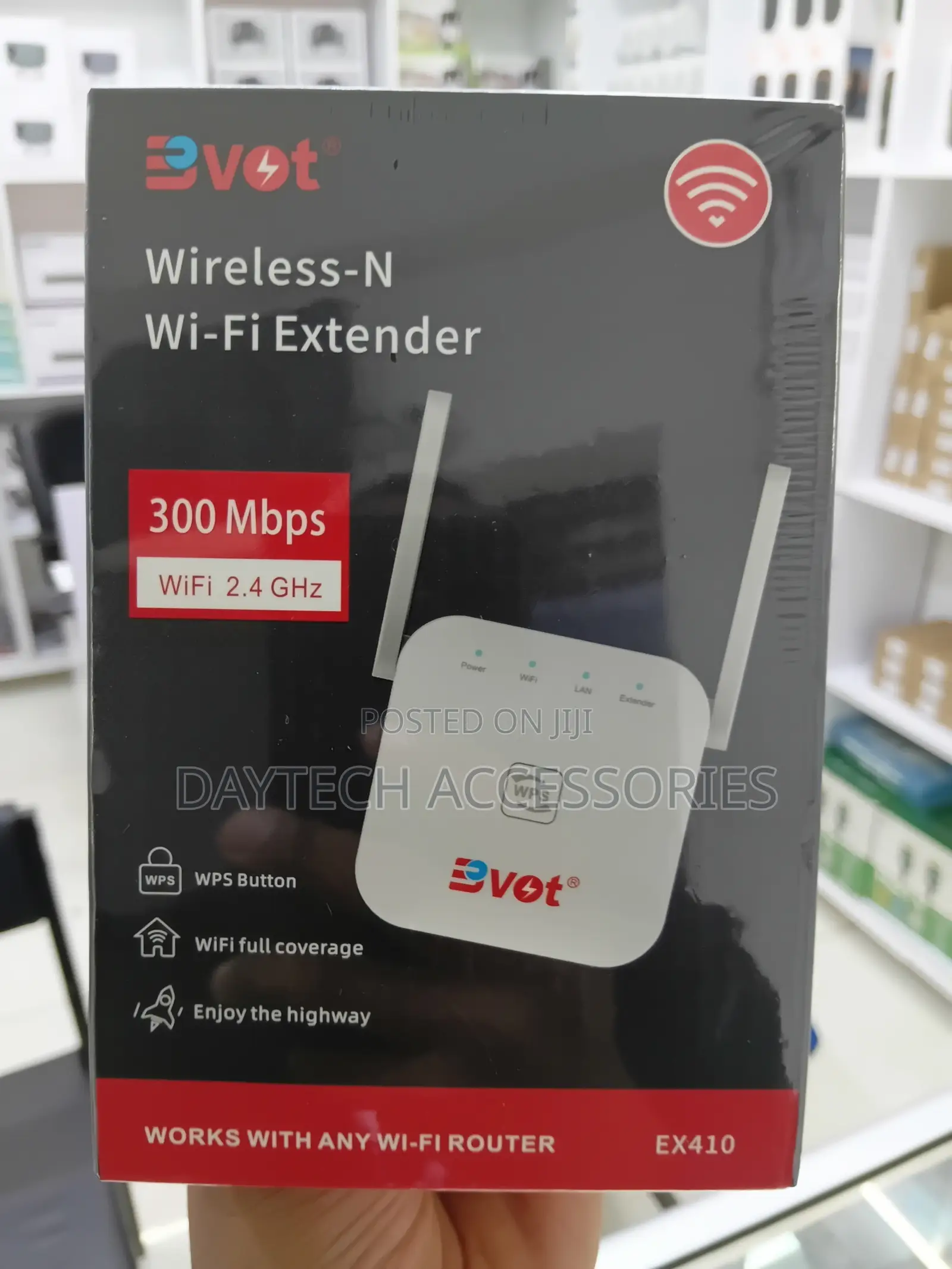 Bvot EX410 Wireless-N Wi-Fi Extender With Two External Antennas.