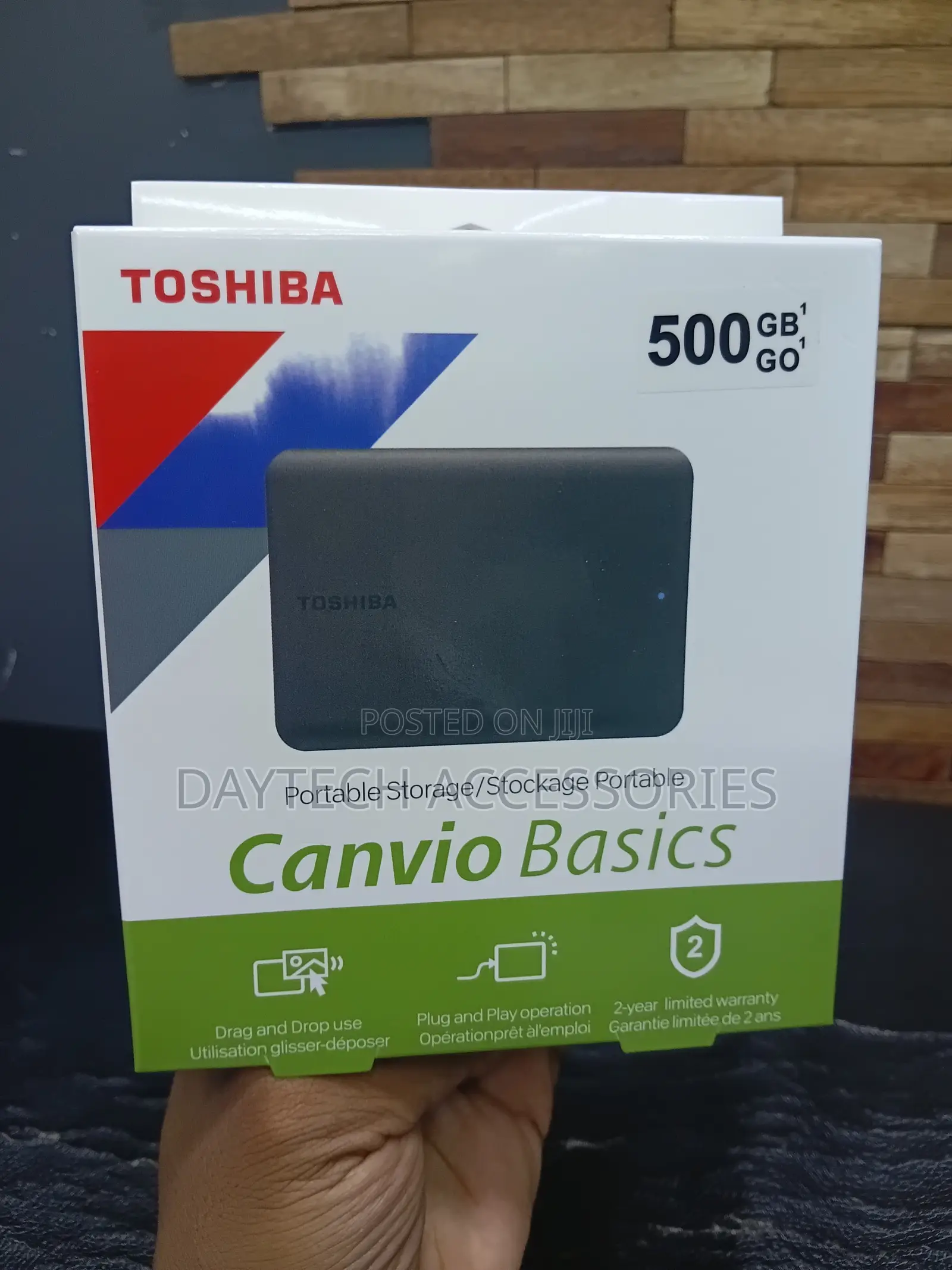 This Is a Toshiba Canvio Basics Portable Hard Drive 500GB Capacity