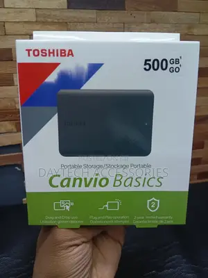 This Is a Toshiba Canvio Basics Portable Hard Drive 500GB Capacity