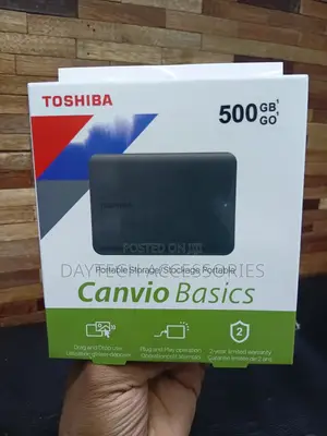 This Is a Toshiba Canvio Basics Portable Hard Drive 500GB Capacity