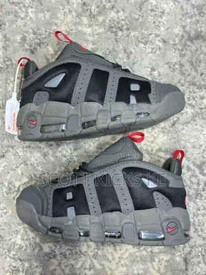 Nike Air More Uptempo Low Sneakers in a Dark Grey and Black