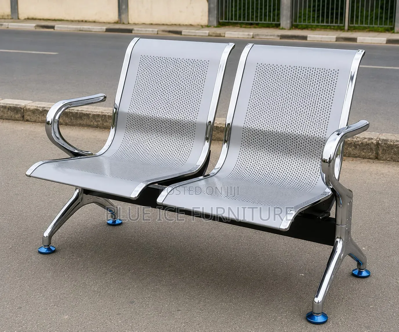 2 Seater Stainless Steel Waiting Bench
