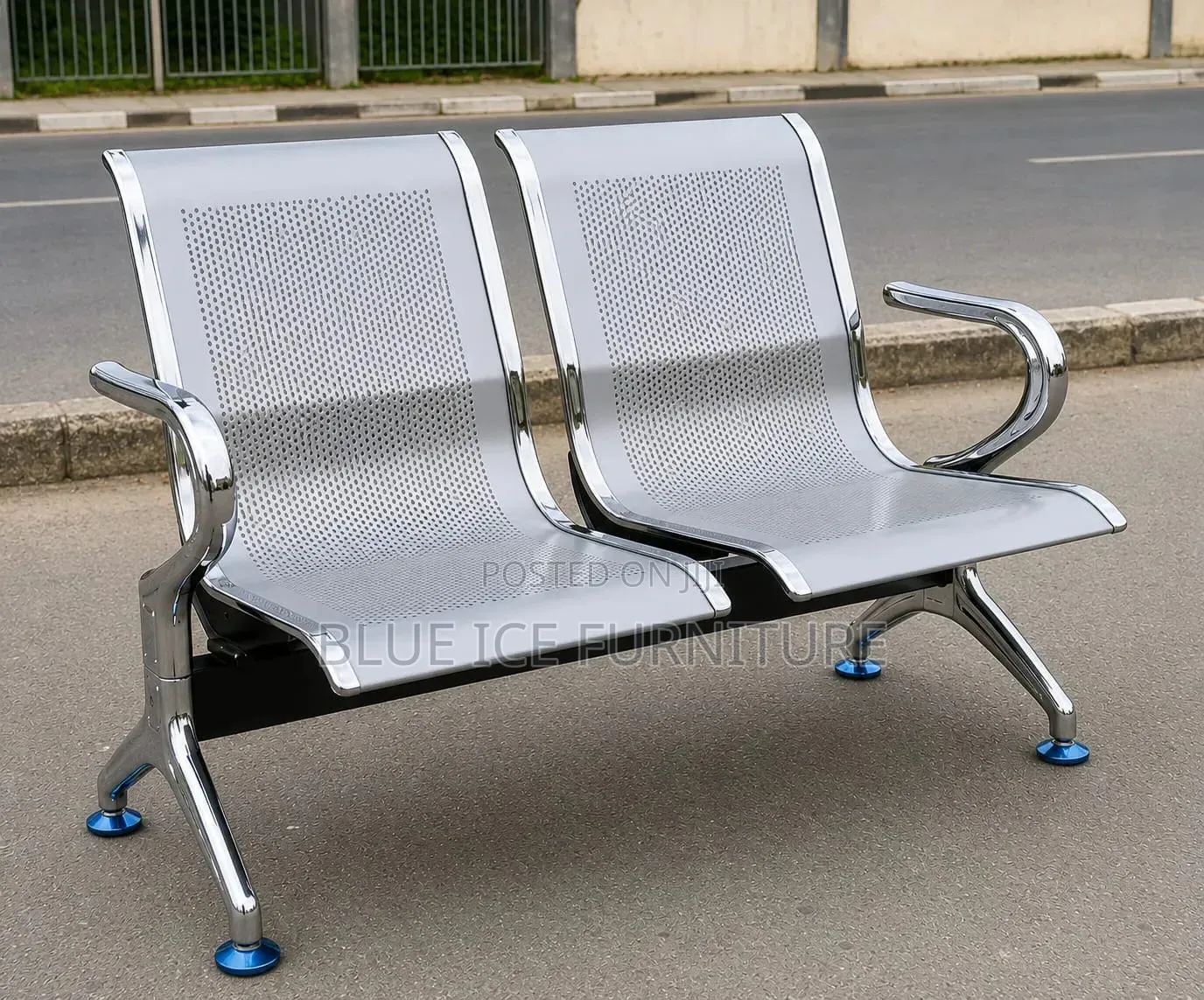 2 Seater Stainless Steel Waiting Bench