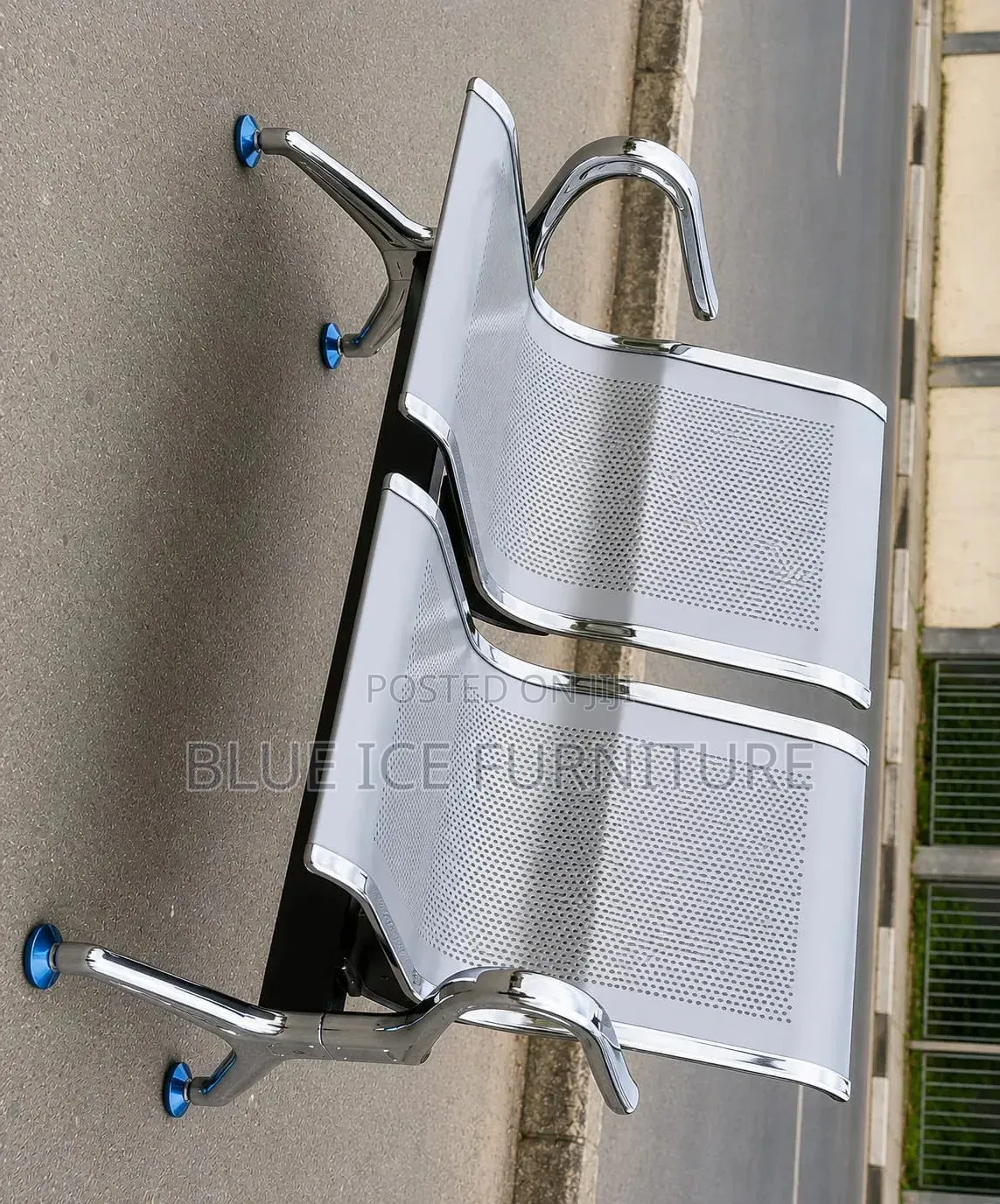 2 Seater Stainless Steel Waiting Bench