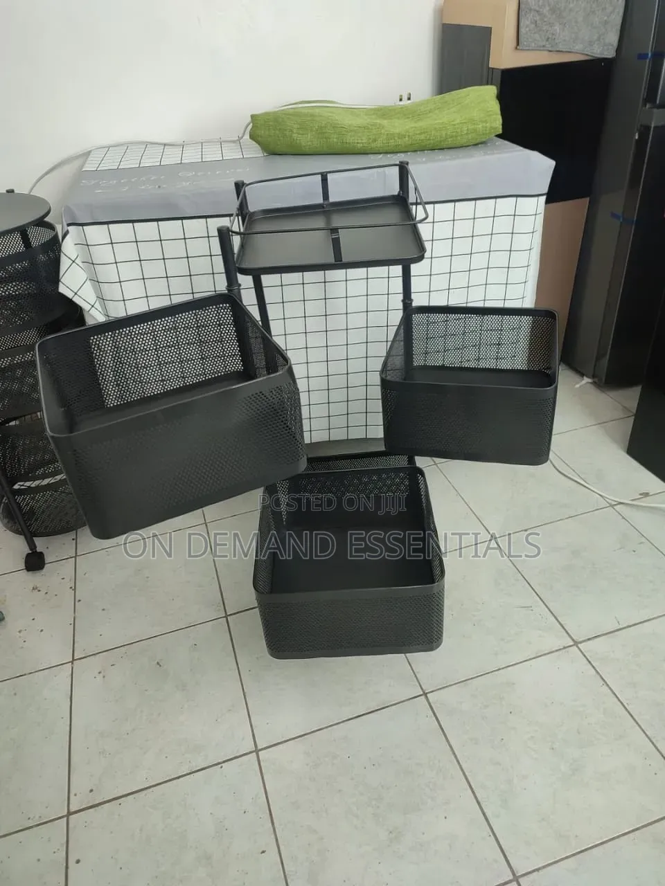 3 Tier Square Design Rotating Fruit Vegetable Rack