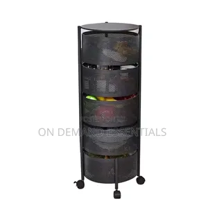 5 Tier Round Design Rotating Fruit Vegetable Rack